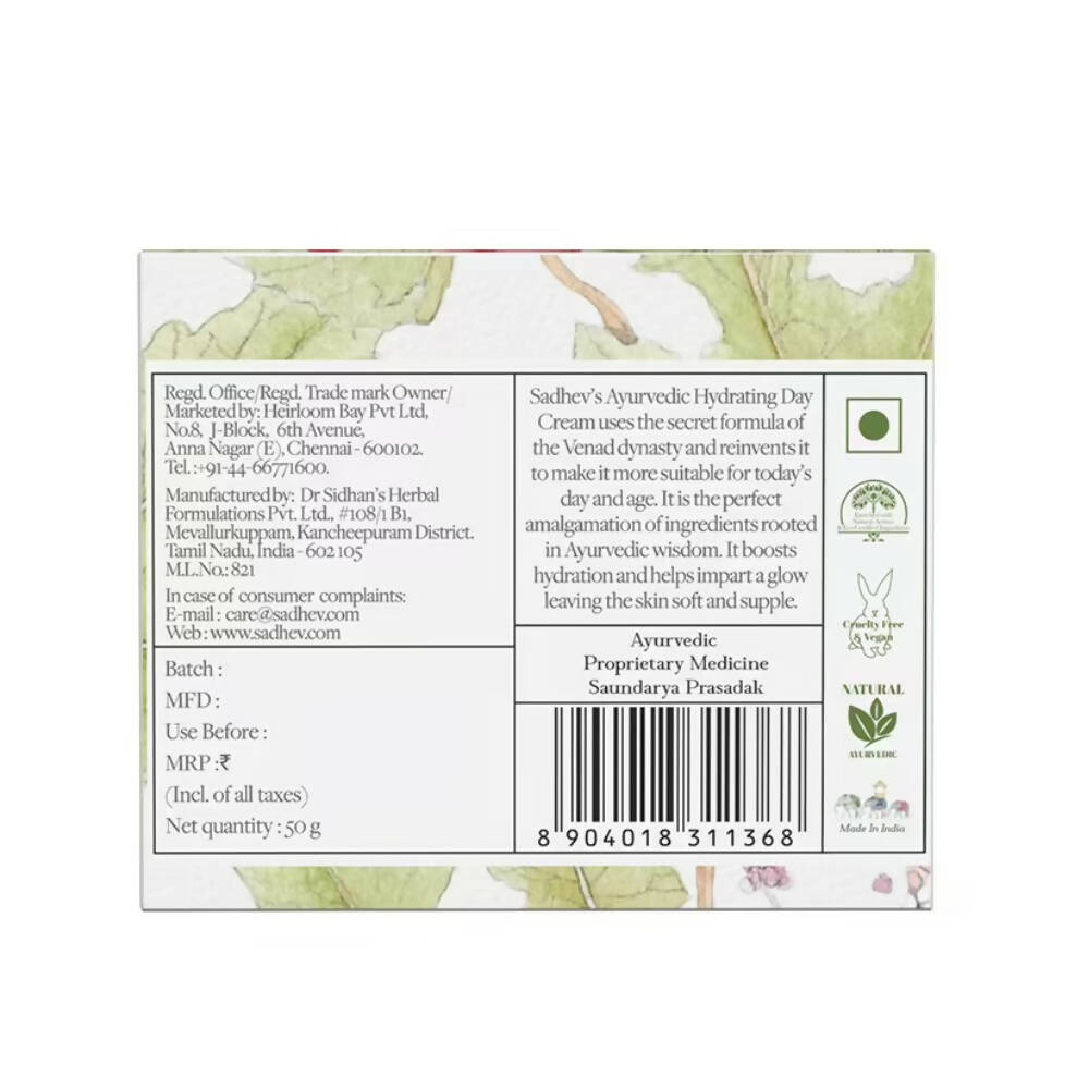 Sadhev Ayurvedic Hydrating Day Cream | Grocsy