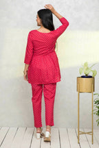 Myshka Women Red Printed Co-Ords | Grocsy