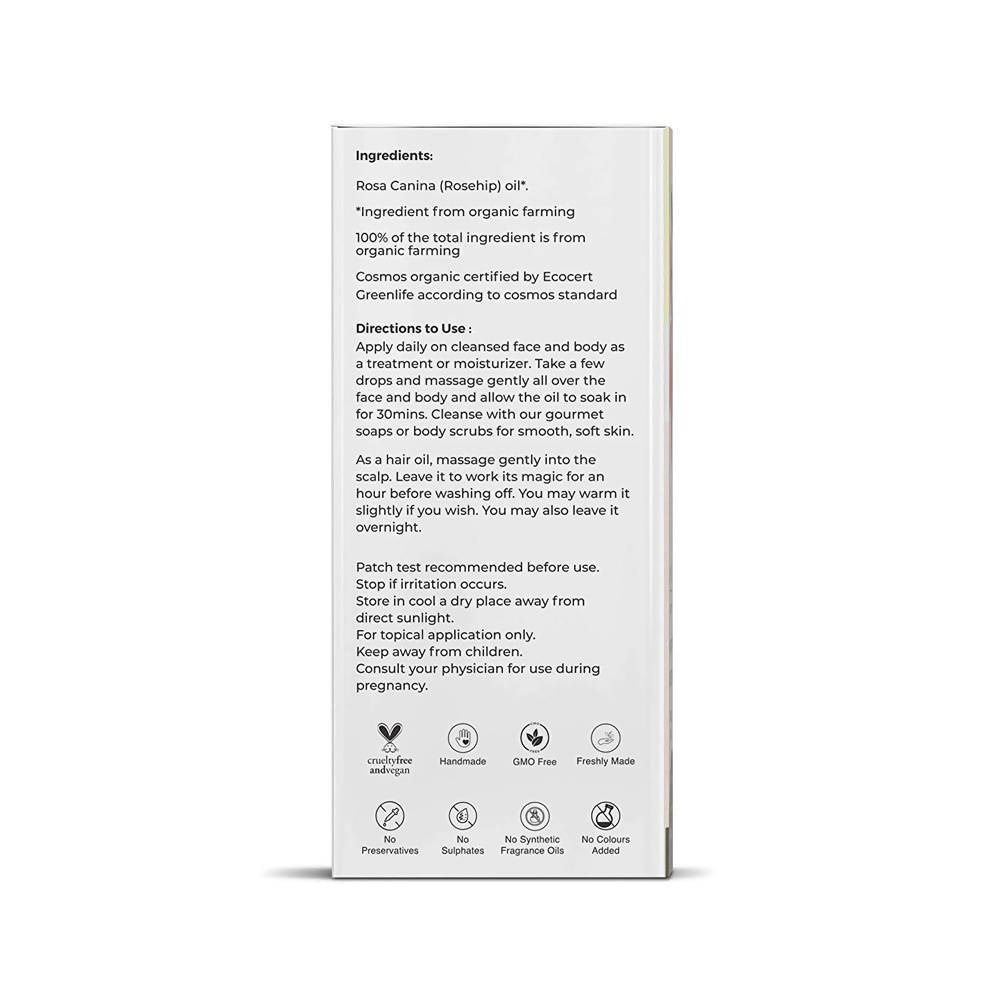 Juicy Chemistry Pure & Organic Rosehip Seed Oil For Cold Pressed Carrier Oil | Grocsy