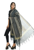 Mominos Fashion Moeza Handloom Cotton Grey Dupatta For Women | Grocsy