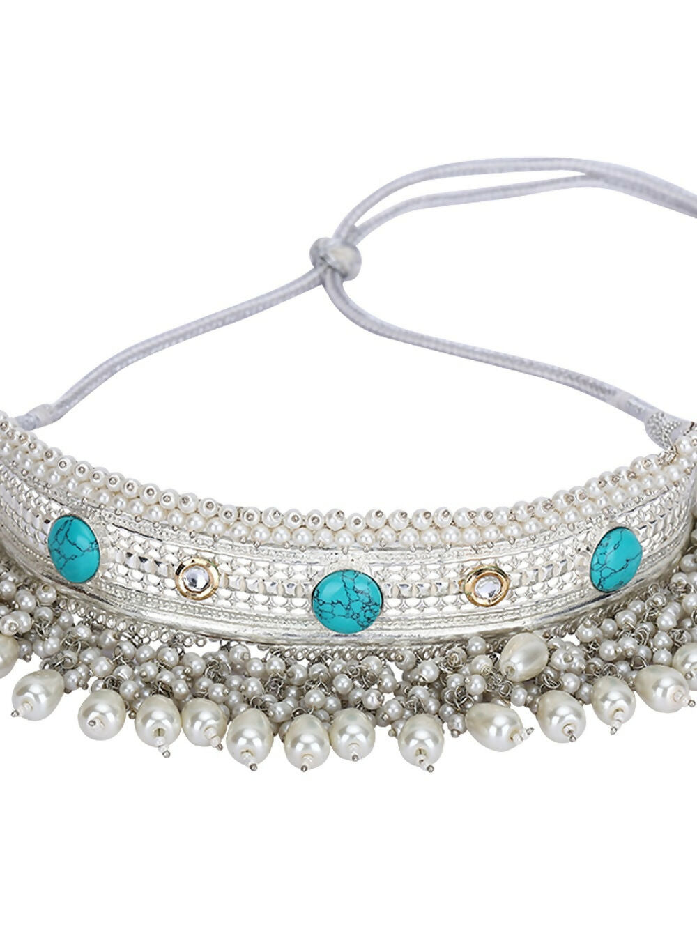 Joban Fashion Women White Beads Style Silver Tone Necklace | Grocsy
