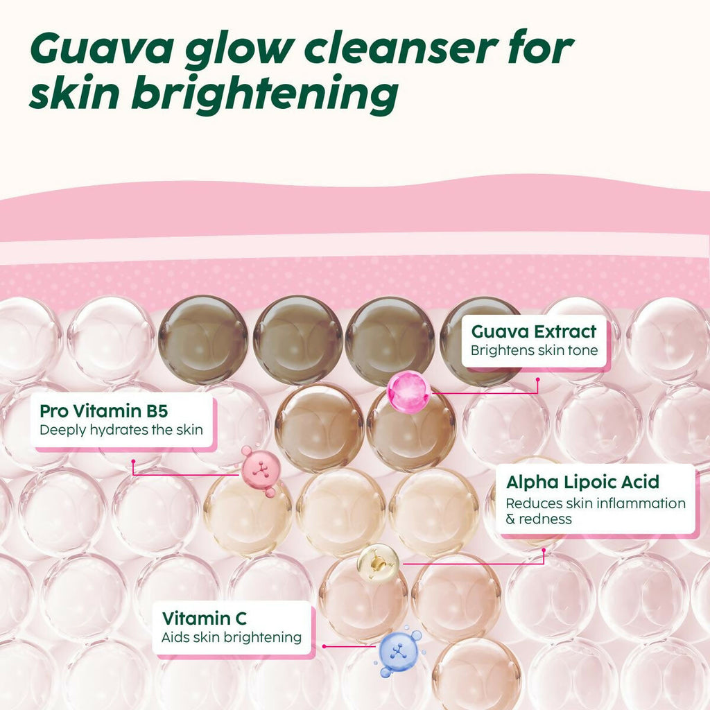 PLIX The Plant Fix Guava Glow Juicy Cleanser For Skin Brightening With Vitamin C | Grocsy