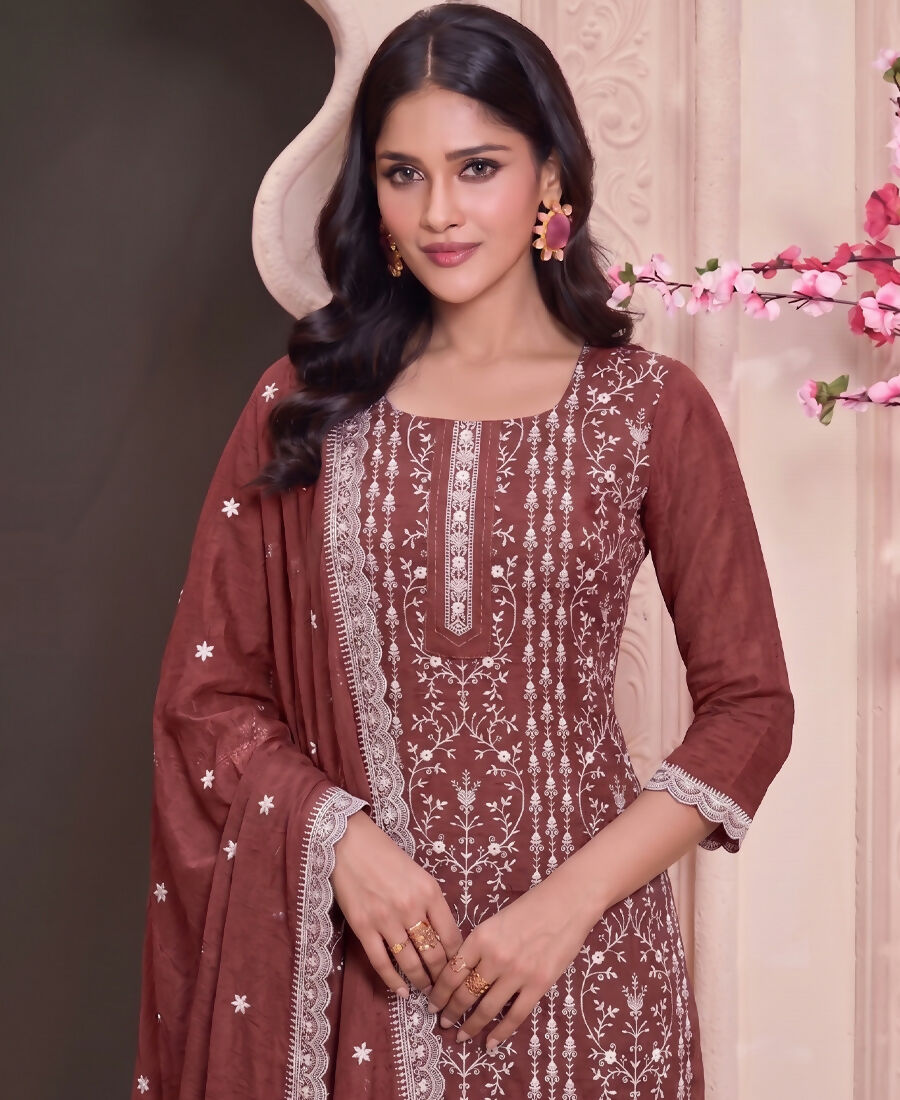 KC Rust Summer Wear Rangoli Silk Straight Suit For Women | Grocsy