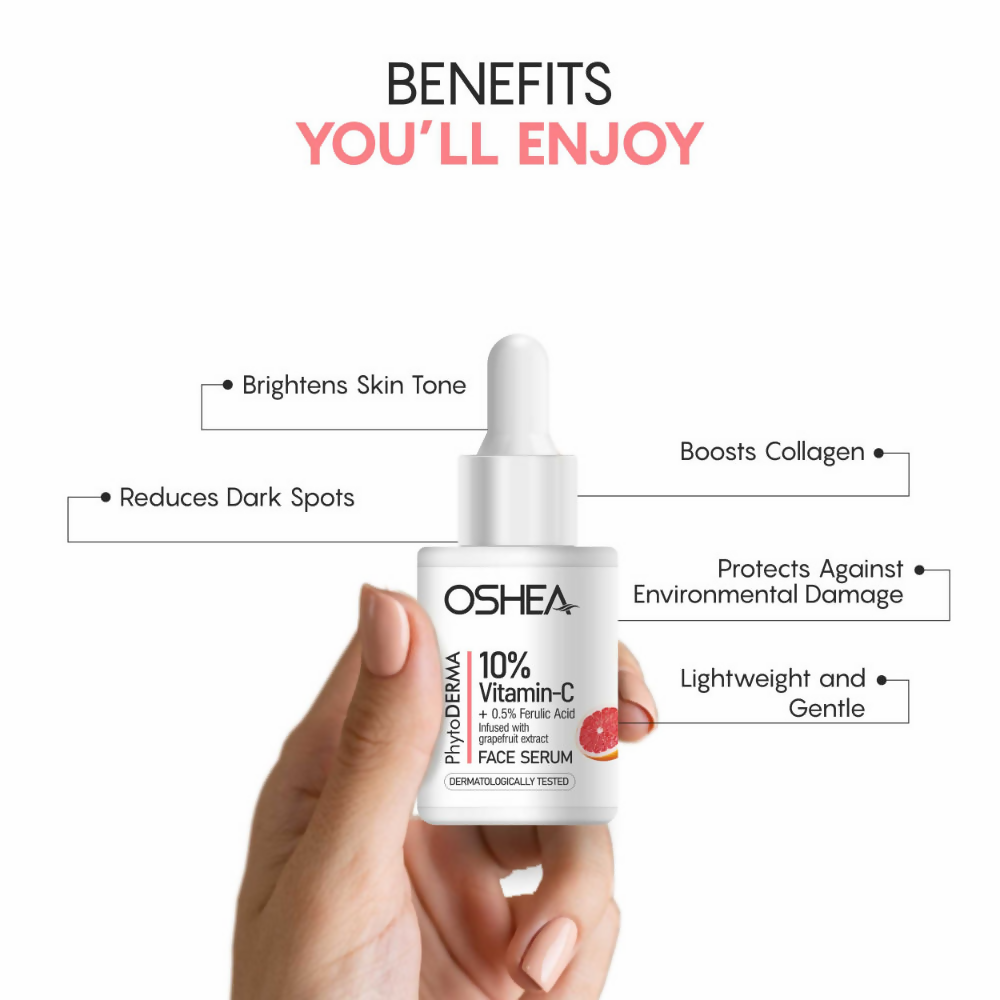 Oshea Herbals Phytoderma 10% Vitamin C & 0.5% Ferulic Acid Face Serum | Grocsy