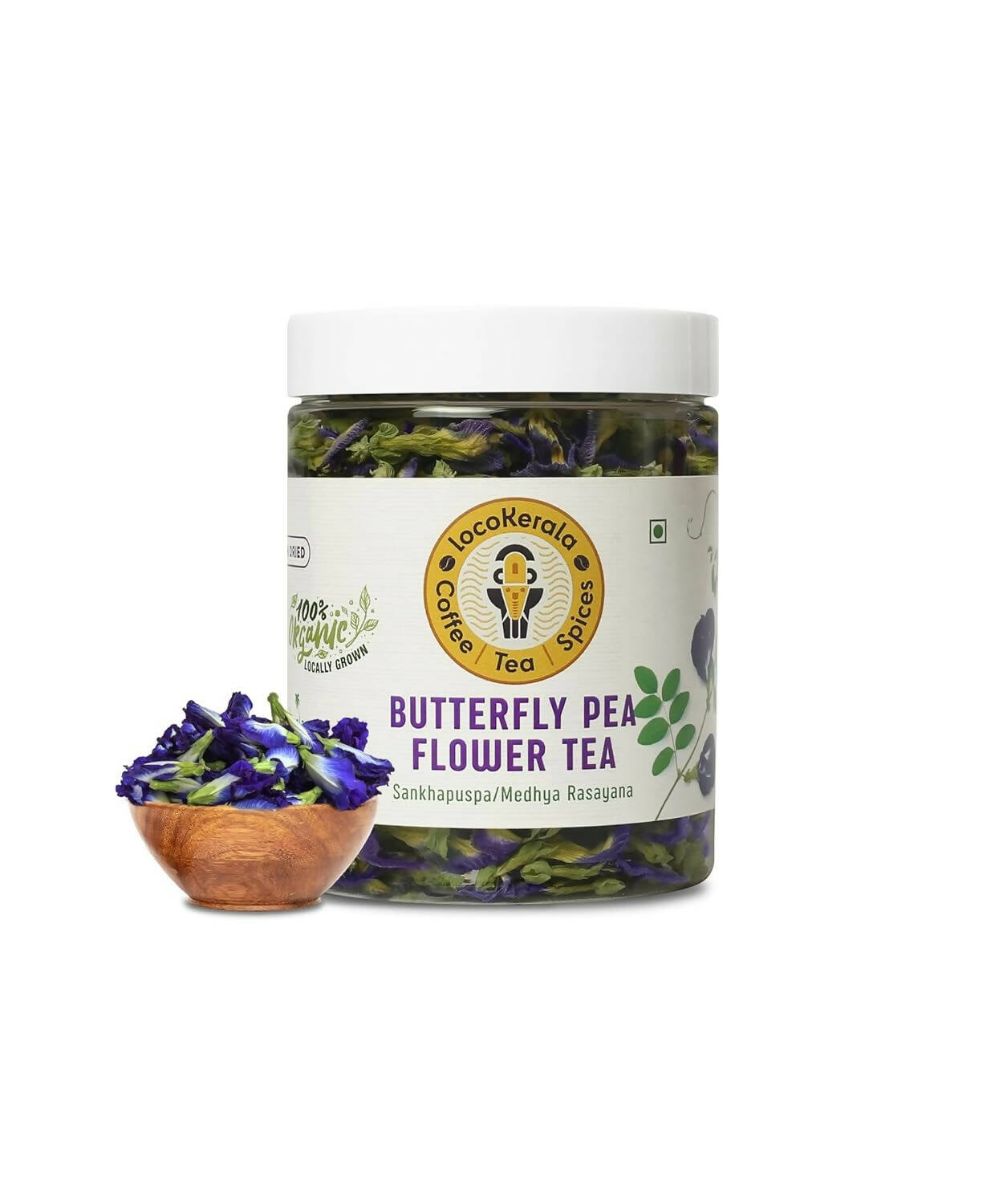 LocoKerala Butterfly Blue Pea Flower Tea | Grocsy