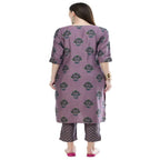 Lagi Women's Mauve Printed Straight Kurta & Pant (MC39B) | Grocsy