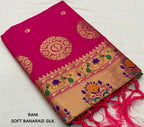 Rani Pure Silk Woven Design Saree with Unstitched Blouse - Hiral Fashion | Grocsy