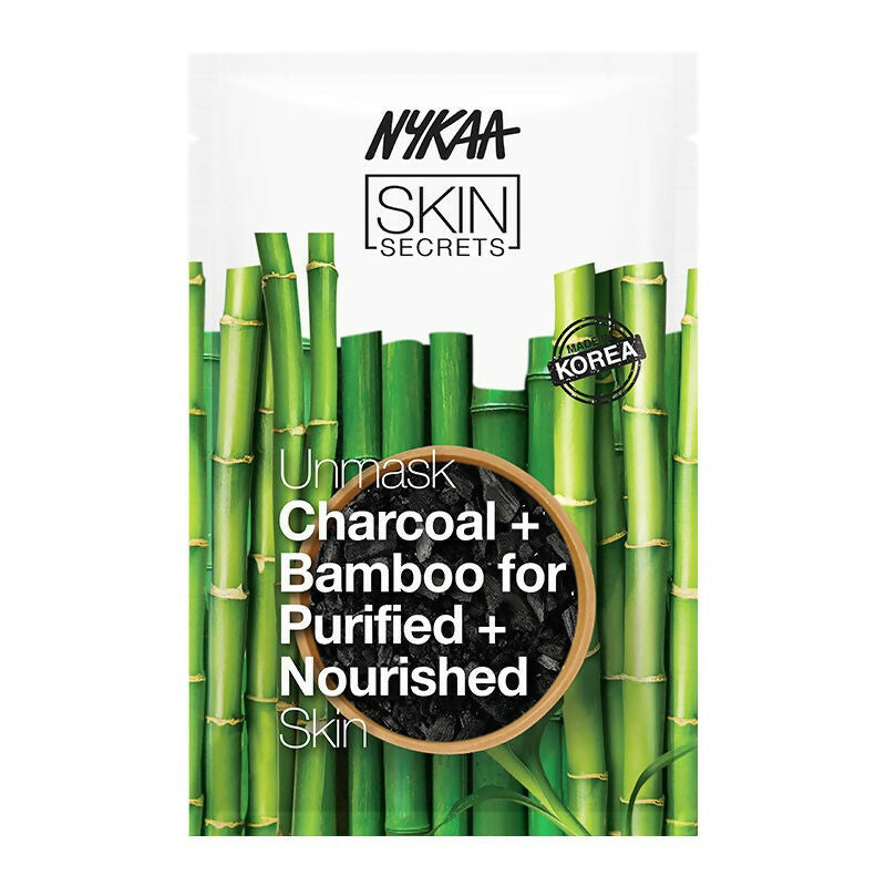 Nykaa Skin Secrets Exotic Indulgence Charcoal + Bamboo Sheet Mask | Grocsy