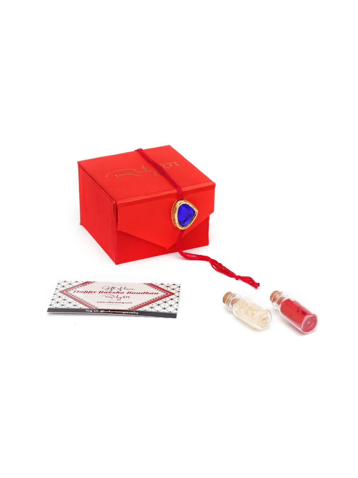 Designer kundan Rakhi - Ruby Raang | Grocsy