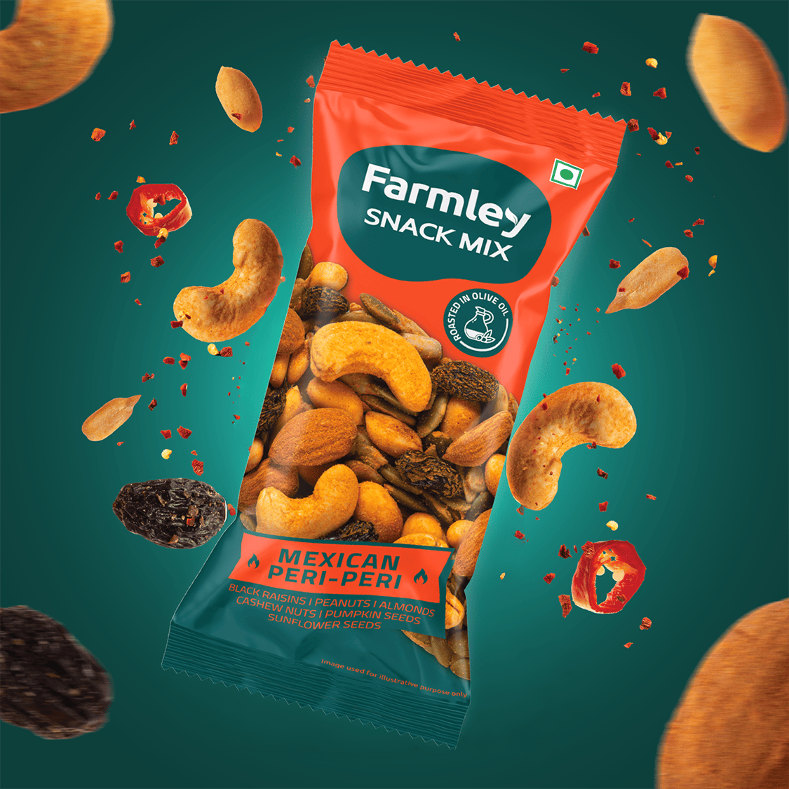 Farmley Mexican Peri Peri Snack Mix - Pack of 16 | Grocsy