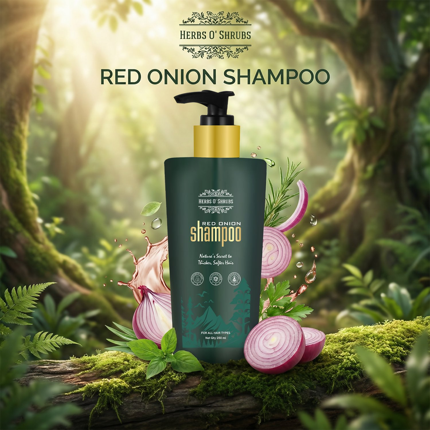 HerbsO’Shrubs Onion Strength & Shine Shampoo | Grocsy