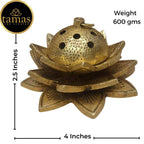Tamas Brass Handcrafted Lotus Dhoop Stand with Antique Finish | Grocsy