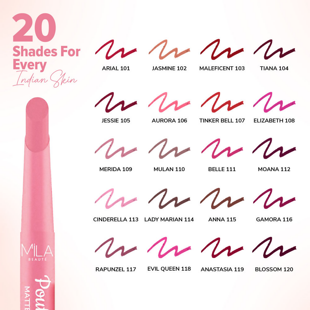 Mila Beaute Pout It Out Long Lasting & Matte Finish Lip Crayon Lipstick - Jasmine | Grocsy