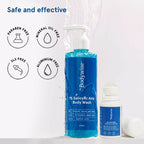BeBodywise 1% Salicylic Acid Body Wash & 4% AHA BHA Underarm Roll On - Helps Exfoliate Skin | Grocsy