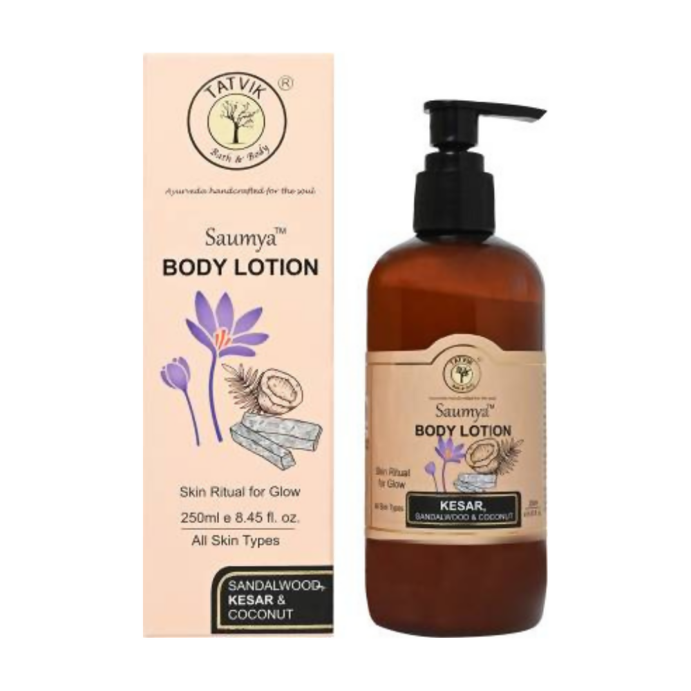 Tatvik Ayurveda Saumya Body Lotion (Sandalwood, Kesar & Coconut) | Grocsy