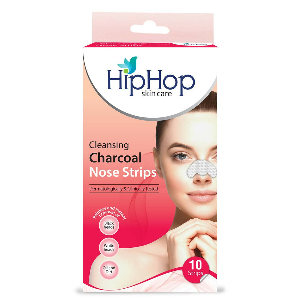 HipHop Skin Care Cleansing Charcoal Nose Strips For Blackheads, Whiteheads Remover, Pore Cleanser, with Natural Extracts | Grocsy