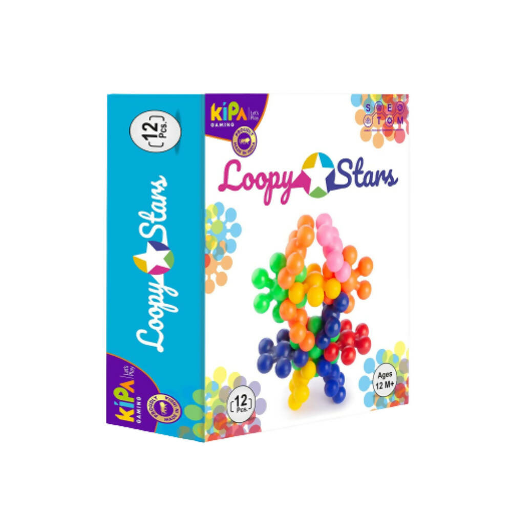 Kipa Loopy Link Interlocking Blocks Educational, Construction Blocks for Kids, Colorful Star Building Blocks Toys for Kids - Multicolour | Grocsy
