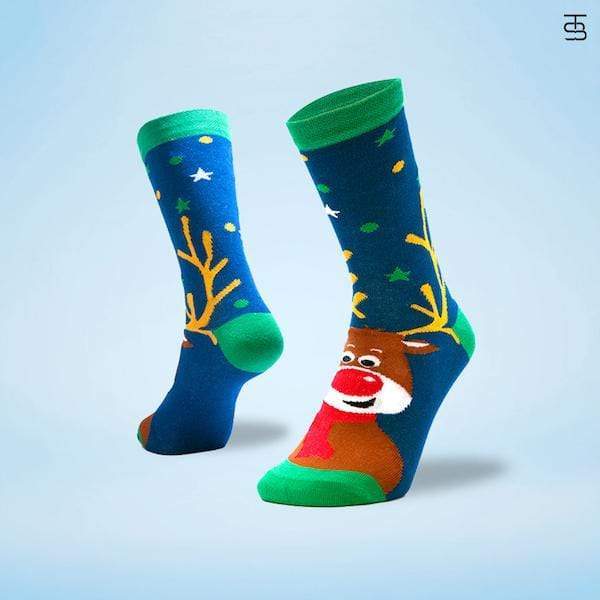 Socksoho Luxury Men Socks Happy Reindeer Edition | Grocsy