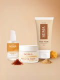 Soma Essential D-Tan Mask +  Royal Jelly Vitamin C Serum + Day cream For Weekly Glow | Grocsy