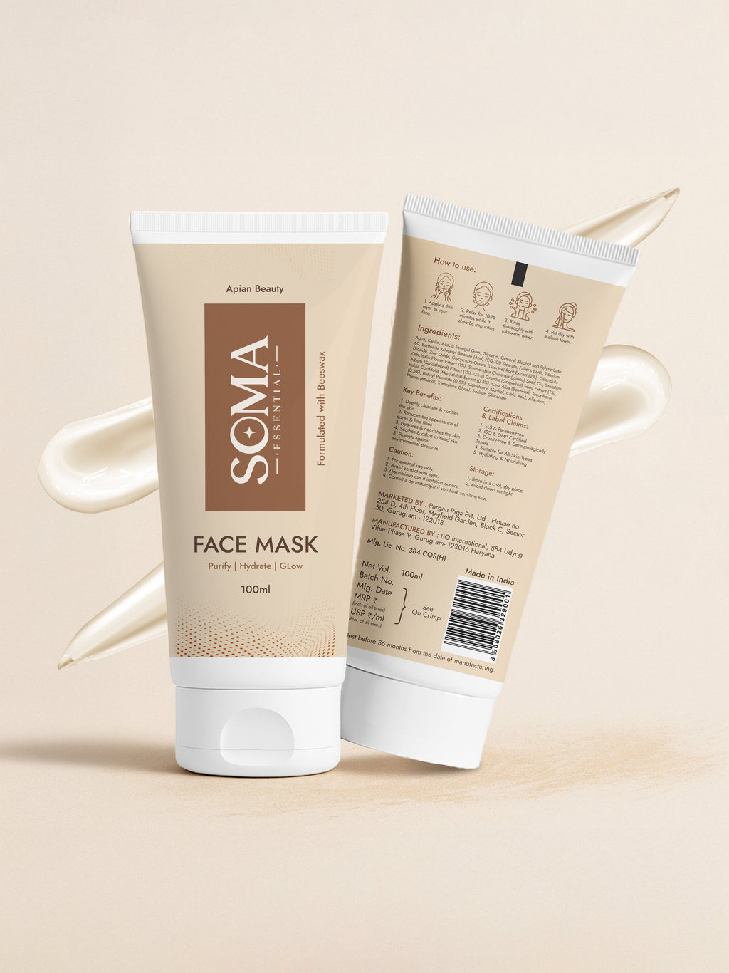 Soma Essential Apian Dtan Glow Mask, 2% Licorice And Beeswax | Grocsy