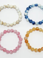 NVR Men & Women Set of 4 Artificial Beads-Beaded Evil Eye Elasticated Bracelet | Grocsy