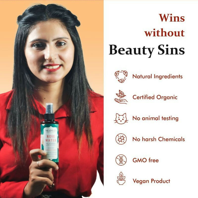 The Love Co. Rose Water Spray For Face | Grocsy