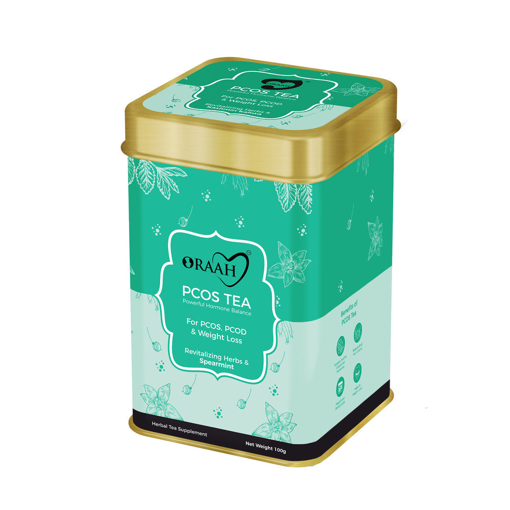 Oraah PCOS PCOD Herbal Tea - Spearmint Flavour | Grocsy