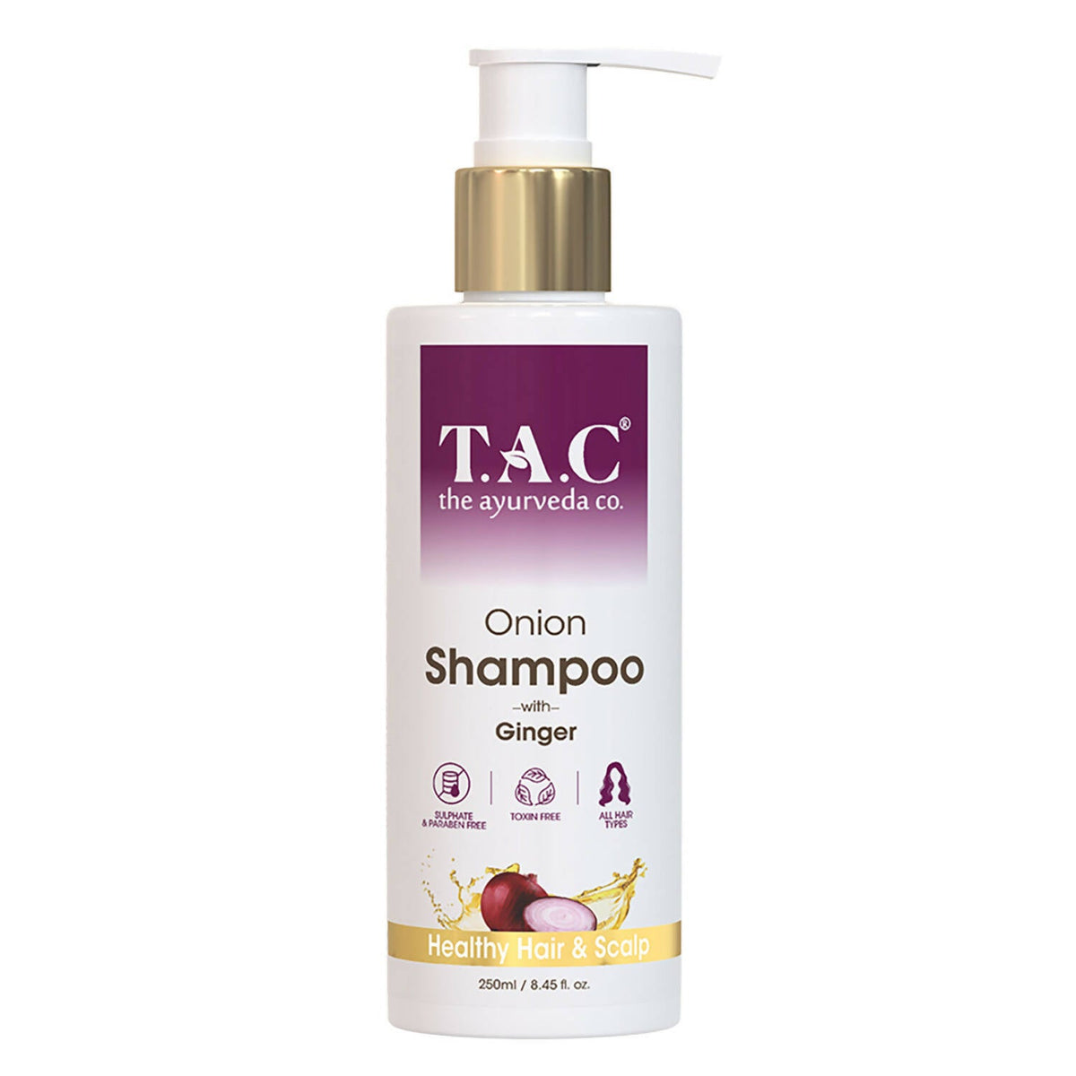 TAC - The Ayurveda Co. Onion Hair Shampoo for Hair Regrowth & Frizz Free Hair | Grocsy