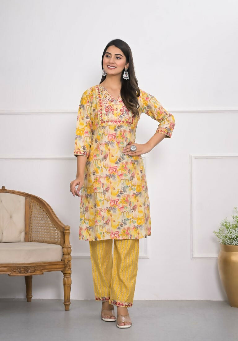Festive Wear Ethnic Yellow chanderi Stitched Suit - Anbazaar | Grocsy