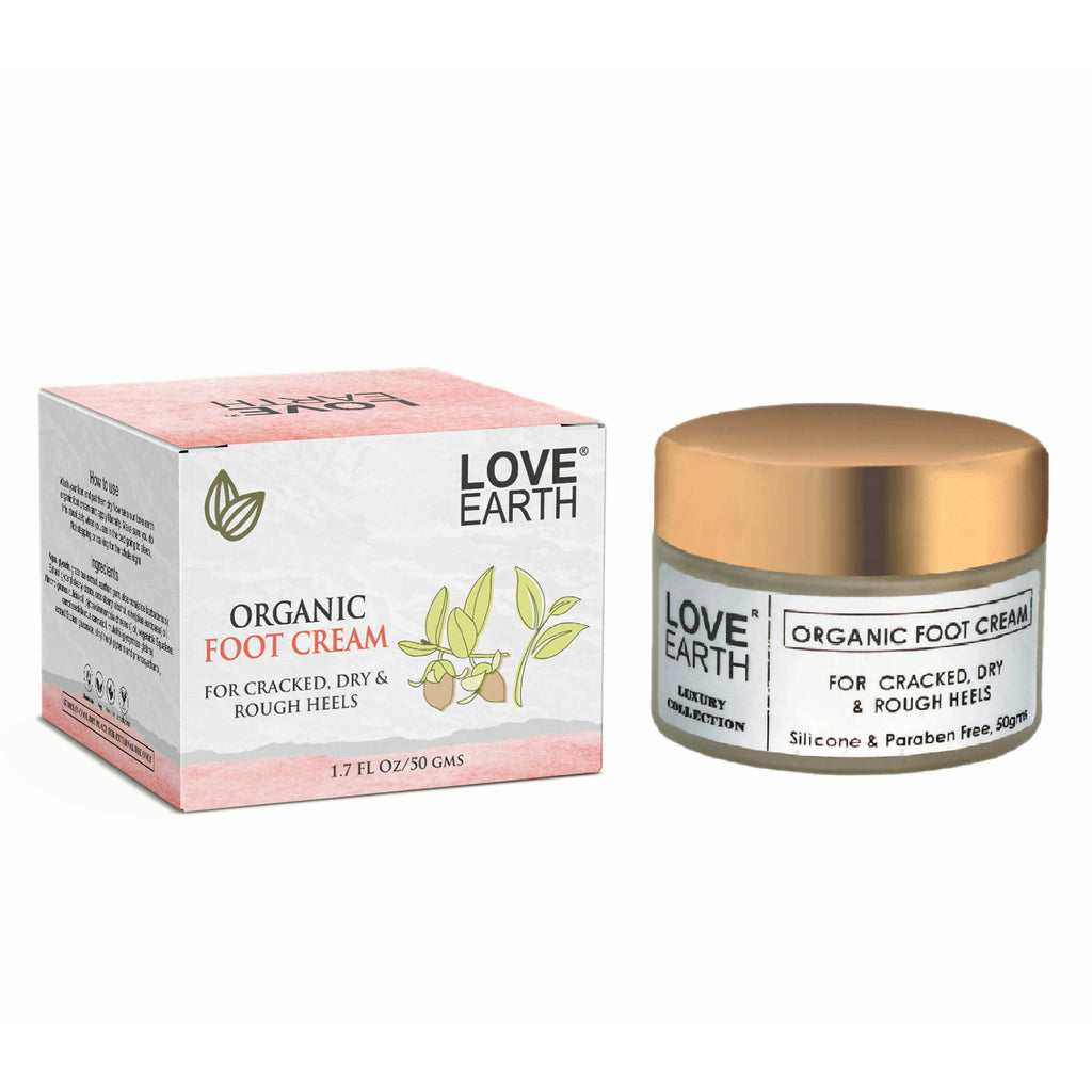 Love Earth Organic Foot Cream For Cracked & Dry Heels | Grocsy