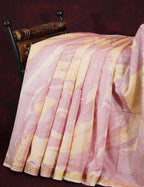 Shades Of Peach And Off White Printed Chanderi Saree For Regular/Office Wear By Gayathri Reddy Designer Studio | Grocsy