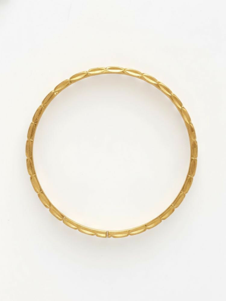 NVR Women Set of 2 Leaf Design Gold Plated Kada Bangle | Grocsy