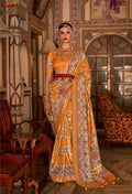 Hot Mustard P V Silk Digital Print, Zari Work Printed Saree - Rewaa Parampara | Grocsy