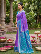 Shree Shyam Fashion Purple Soft Silk Saree | Grocsy
