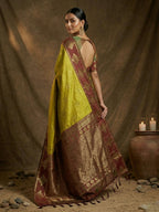 Shree Shyam Fashion Mustard Soft Silk Saree | Grocsy