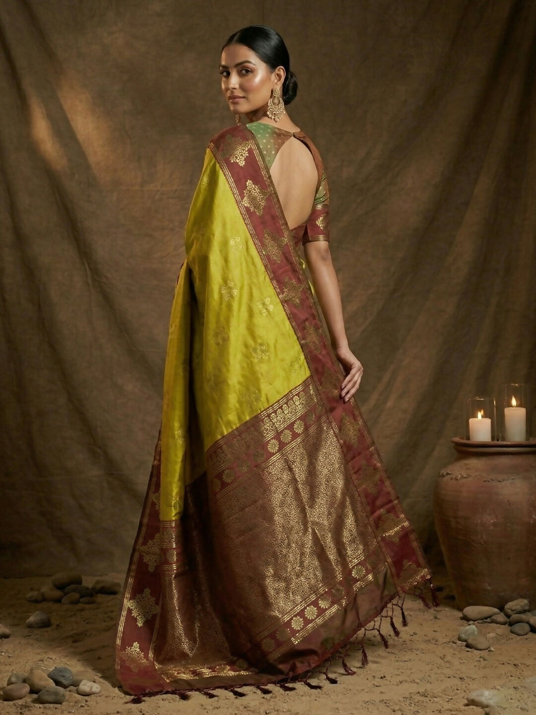 Shree Shyam Fashion Mustard Soft Silk Saree | Grocsy