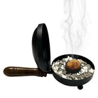 Not Available Handcrafted Metal Dhoop Dani Incense Burner - Black Color | Grocsy