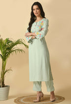 Joban Fashion L.Green Cotton Rayon Kurta Set | Grocsy