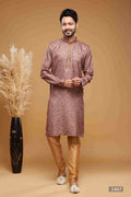 Raivat Ethnic Art Silk Digital Print Pintux Work Kurta Pajama In Onion Pink Colour | Grocsy