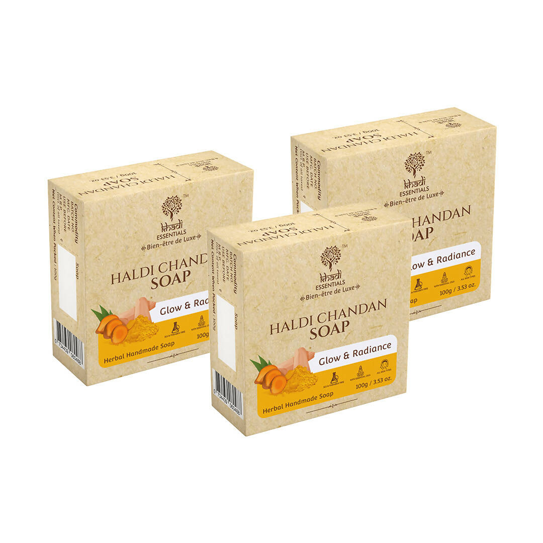 Khadi Essentials Haldi Chandan Herbal Handmade Soap | Grocsy