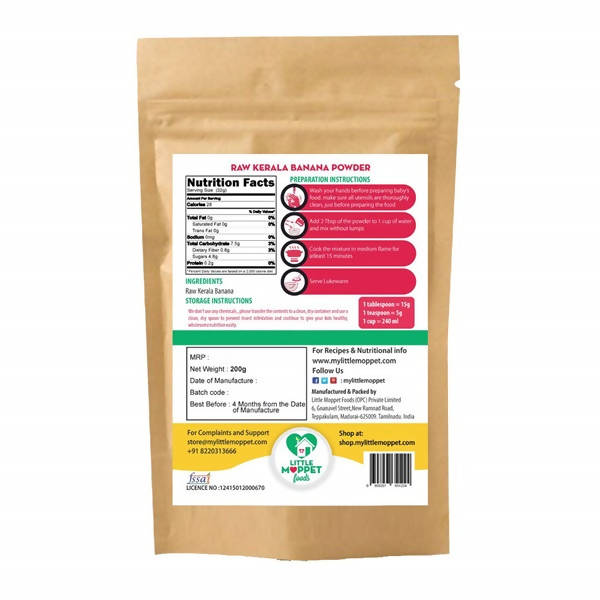Little Moppet Foods Raw Kerala Banana Powder | Grocsy