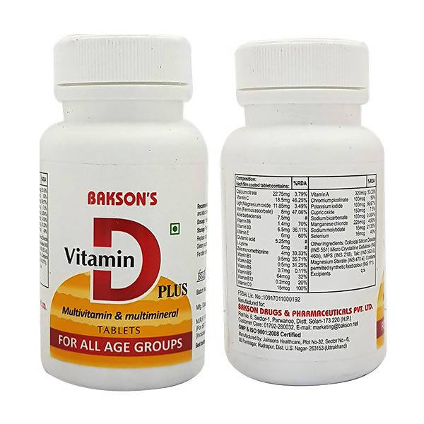 Bakson's Vitamin D Plus Tablets | Grocsy