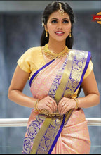 DEIANA'S Beautiful Designer Golden zari Soft Lichi Silk Saree - Peach | Grocsy