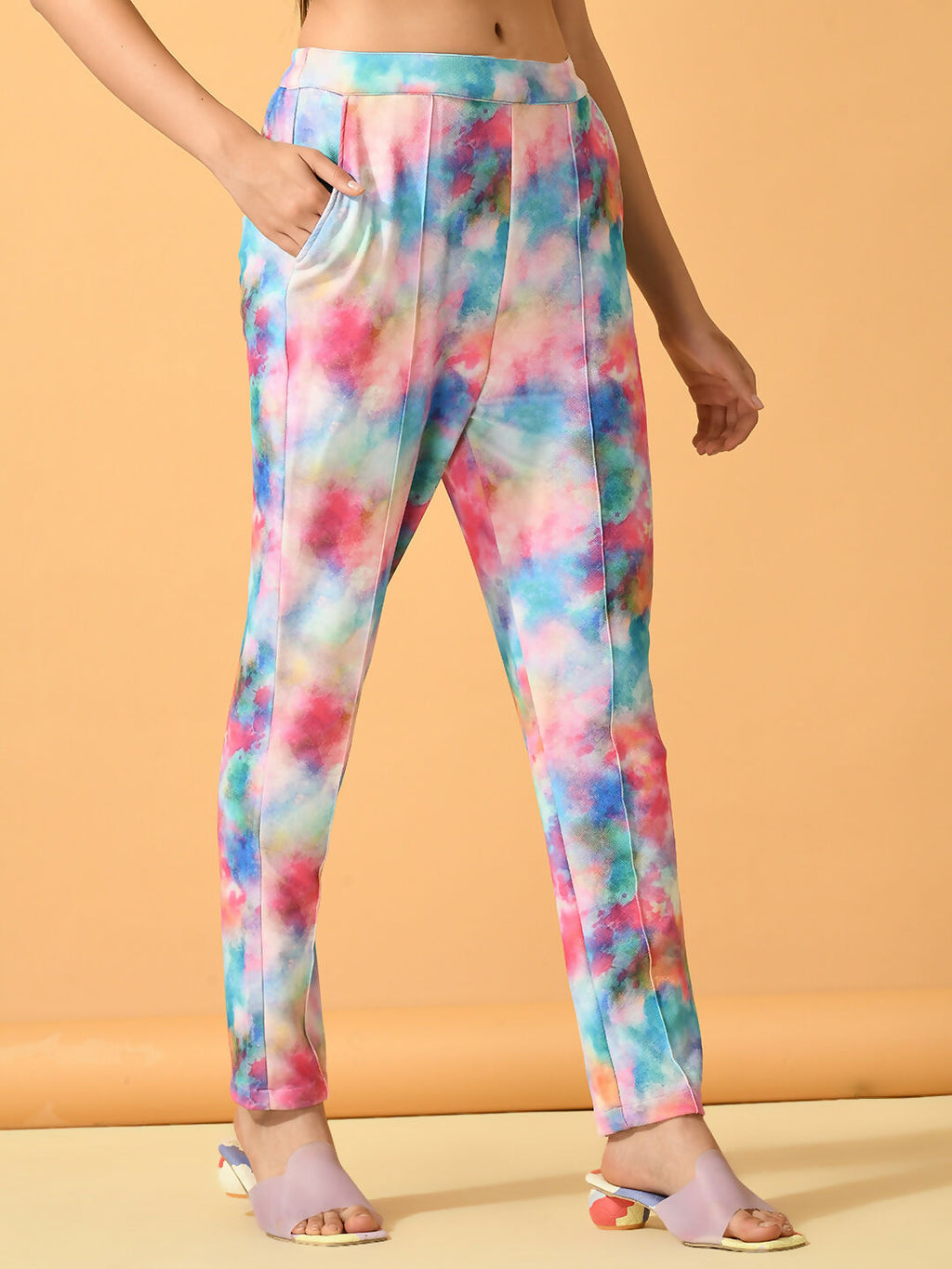 Myshka Women's Multi Slim Fit Party Trouser | Grocsy