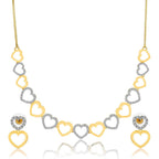 Gold-Polished Alloy Heart Shape Ad Choker Necklace Set - The Pari | Grocsy