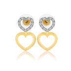 Gold-Polished Alloy Heart Shape Ad Choker Necklace Set - The Pari | Grocsy