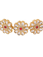 NVR Women's Rajputi Gold-Polished Kundan Matha Patti Hairband | Grocsy