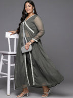 Ahalyaa Women's Traditional wear Kurta Set - Grey | Grocsy