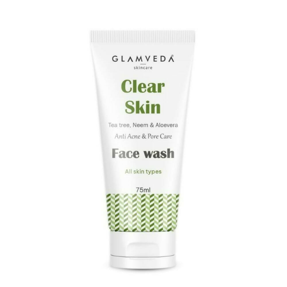 Glamveda Clear Skin Tea Tree, Neem & Aloe Anti Acne Face Wash | Grocsy