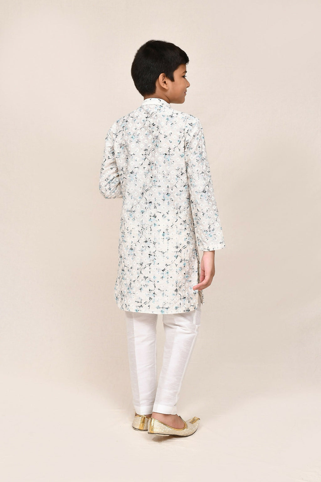 Joban Fashion Cotton Based Full Thread Work White Kurta With Straight Fit Pant | Grocsy